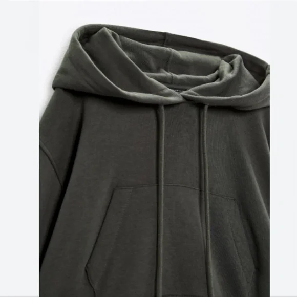 NWT ZARA BASIC CROP SWEATSHIRT GRAY - Picture 5 of 6